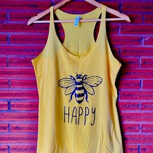 Bee Happy muscle tank, Size L